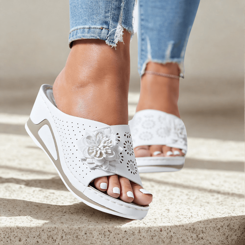 Bologna Floral Wedge Sandals