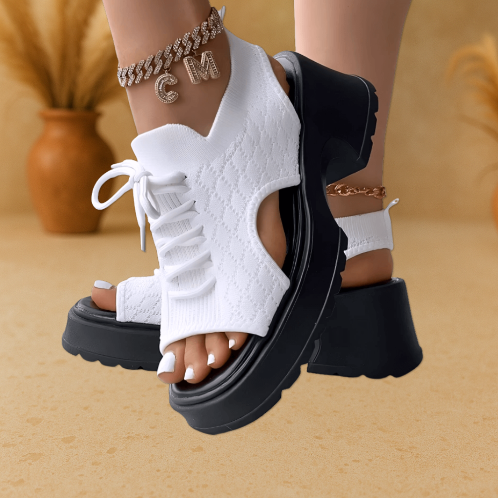Alvona Breathable Knit Wedge Sandals