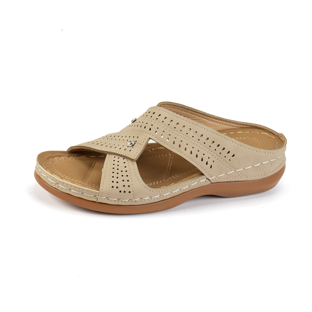 Vienna Comfort Slip-On Orthopedic T-Strap Wedge Sandals