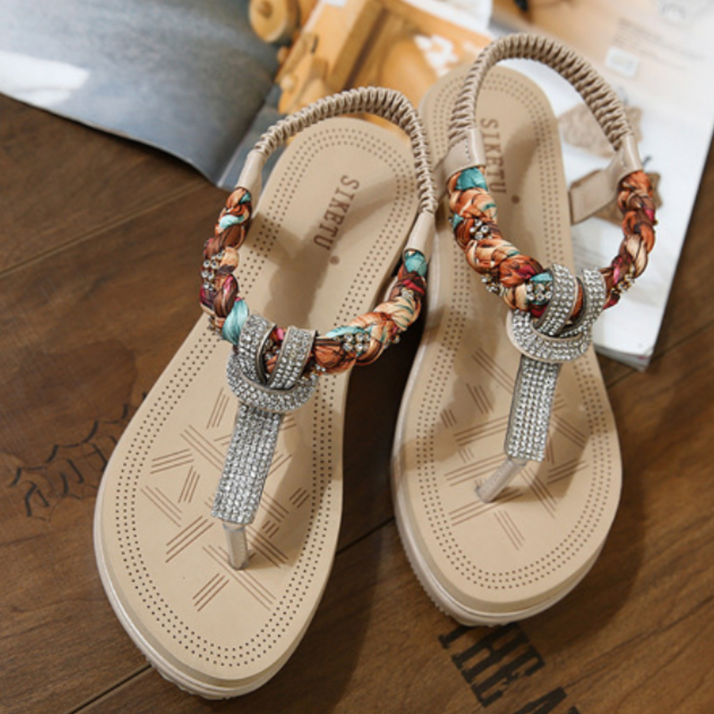 Palermo Comfort Beaded Wedge Sandals