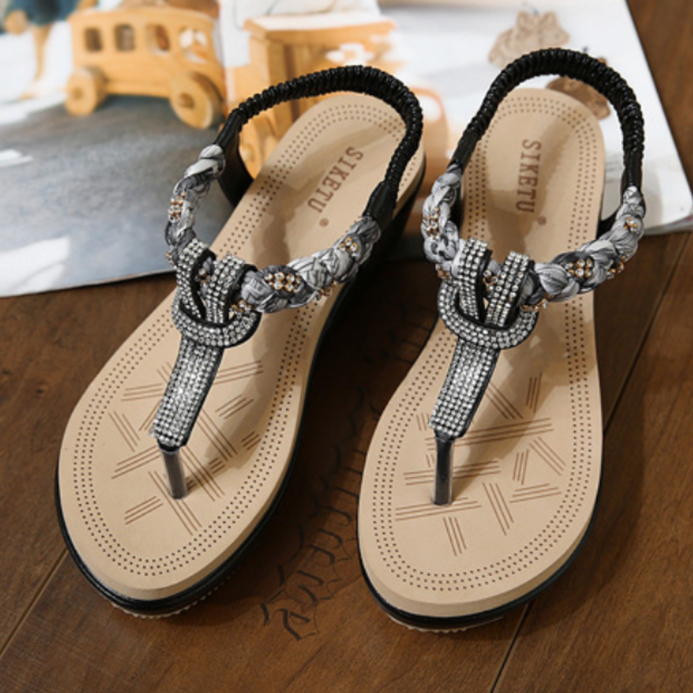 Palermo Comfort Beaded Wedge Sandals