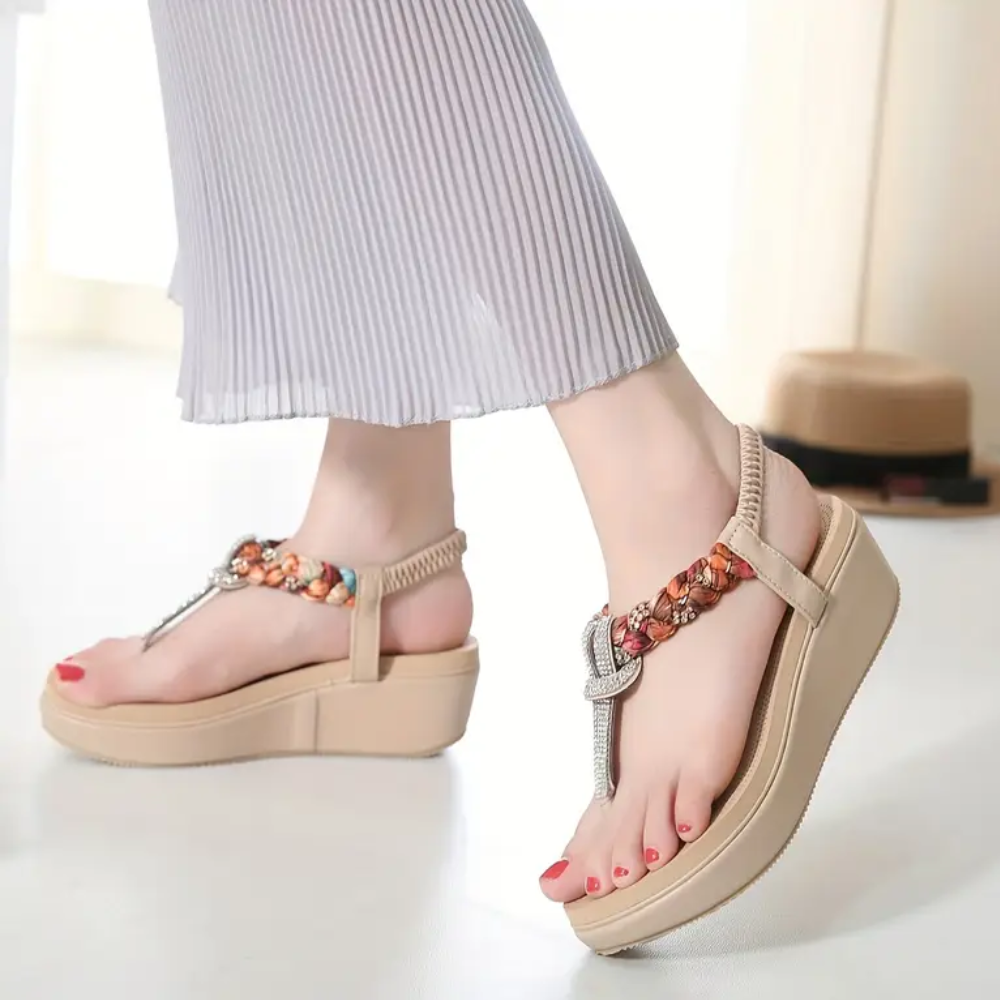 Palermo Comfort Beaded Wedge Sandals