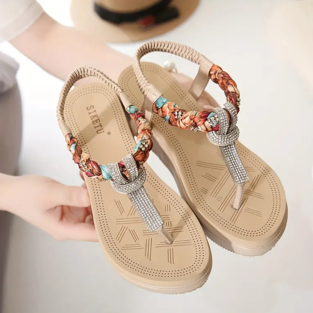 Palermo Comfort Beaded Wedge Sandals