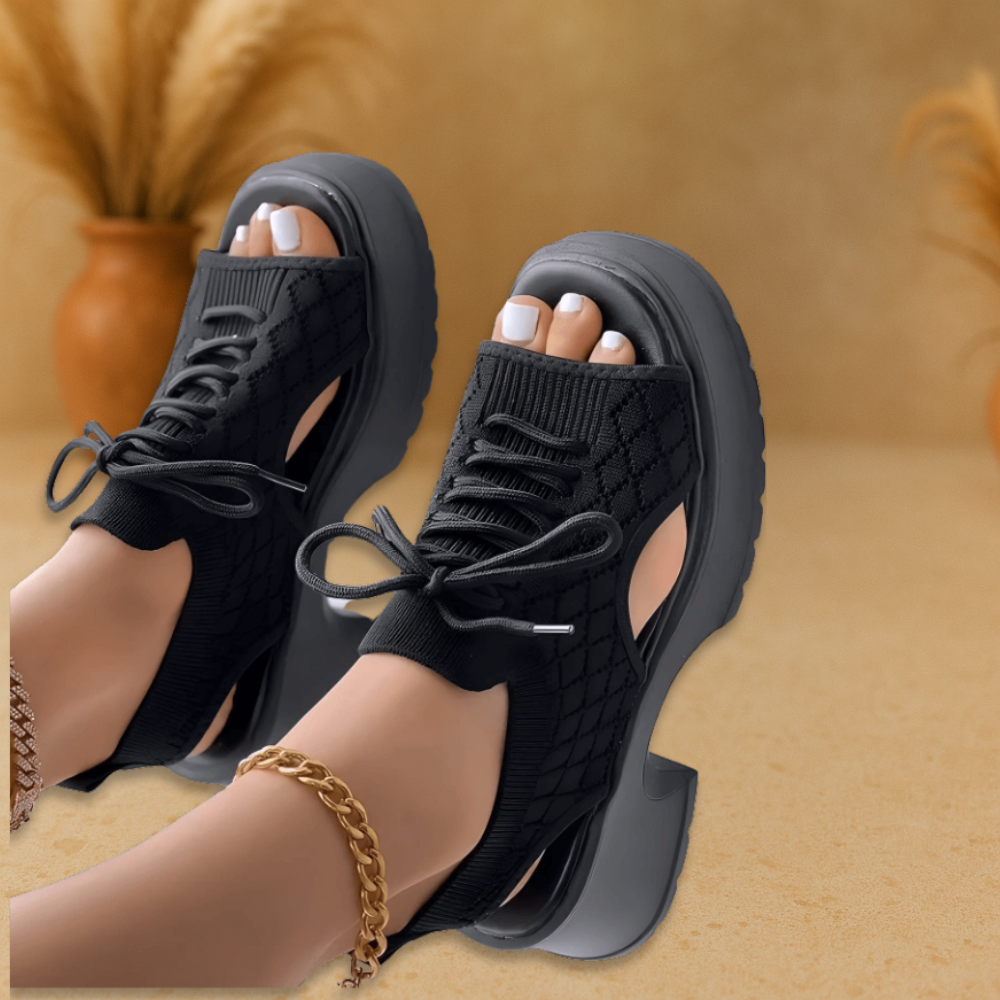 Alvona Breathable Knit Wedge Sandals