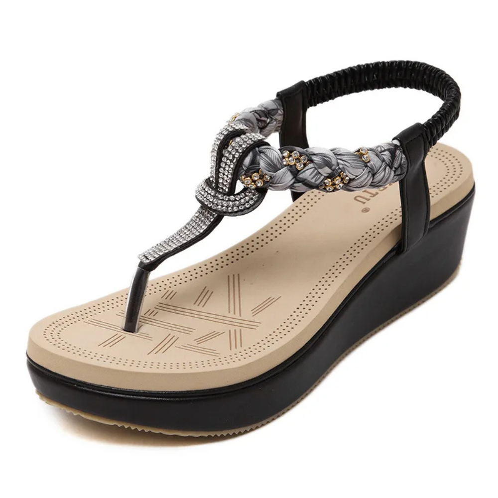 Palermo Comfort Beaded Wedge Sandals