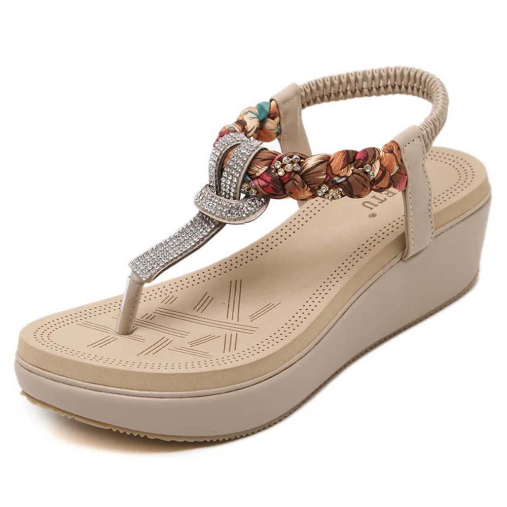 Palermo Comfort Beaded Wedge Sandals