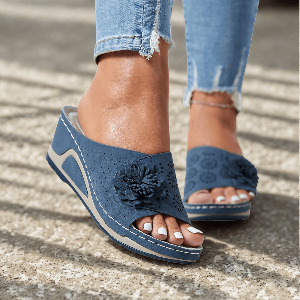 Bologna Floral Wedge Sandals