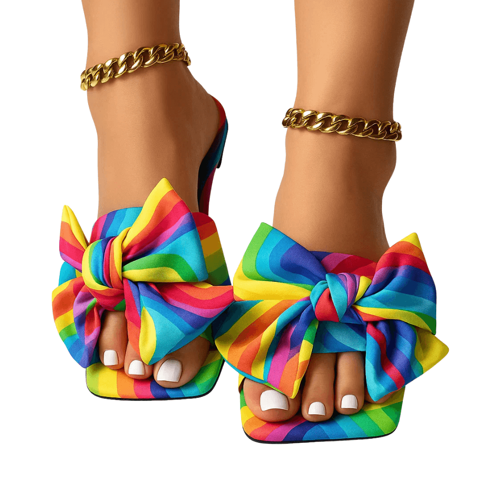 Geneva Colorful Bowknot Slip-On Sandals