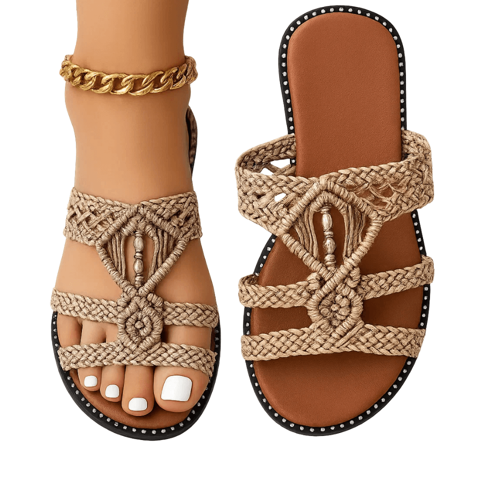Cagliari Braided Straps Flat Sandals