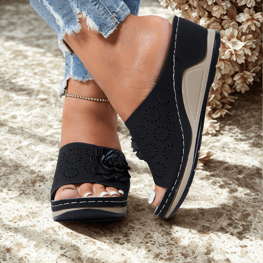 Bologna Floral Wedge Sandals