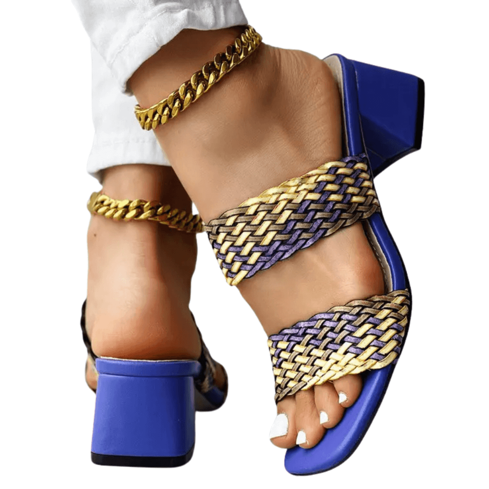 Soletta Colorblock Braided Heeled Sandals