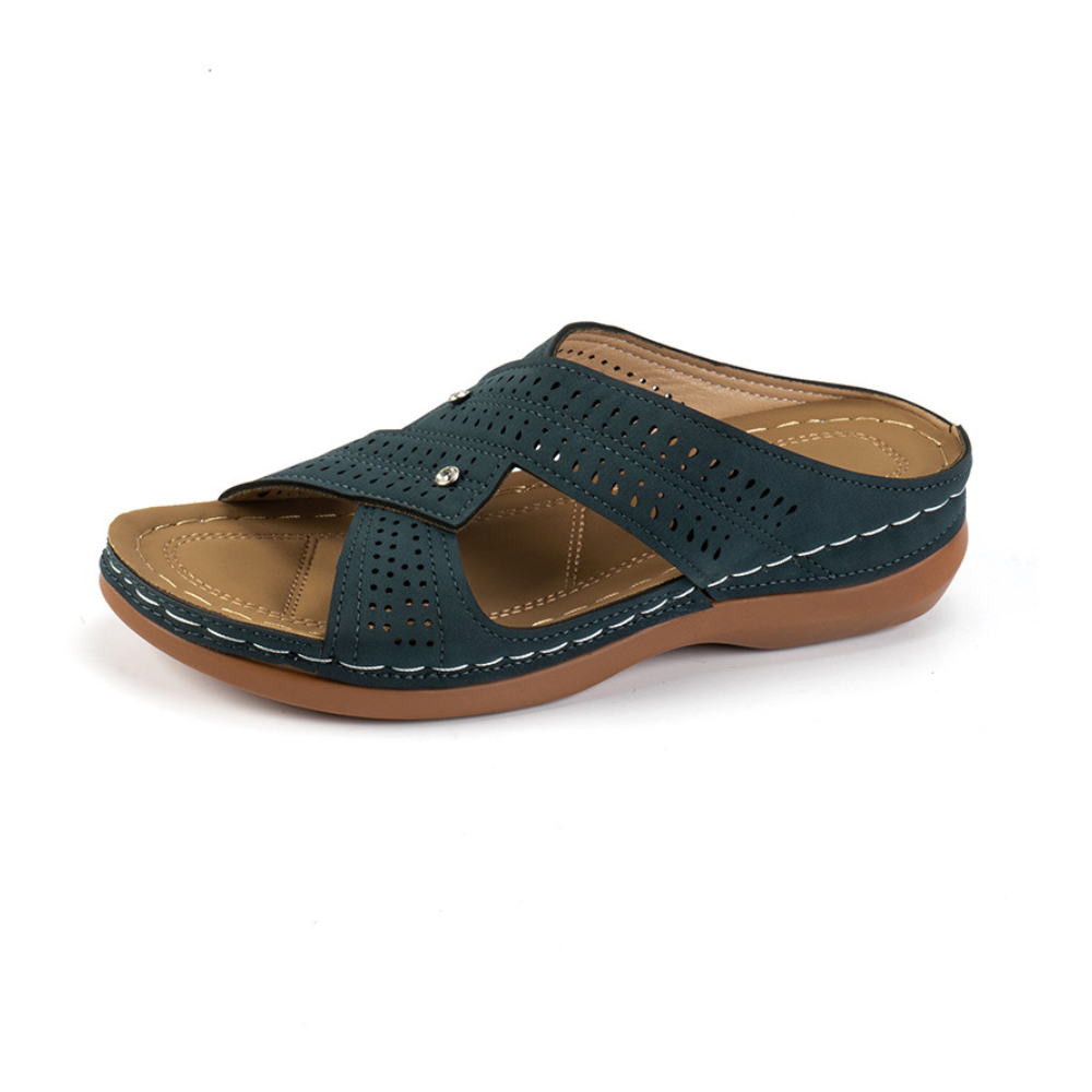 Vienna Comfort Slip-On Orthopedic T-Strap Wedge Sandals