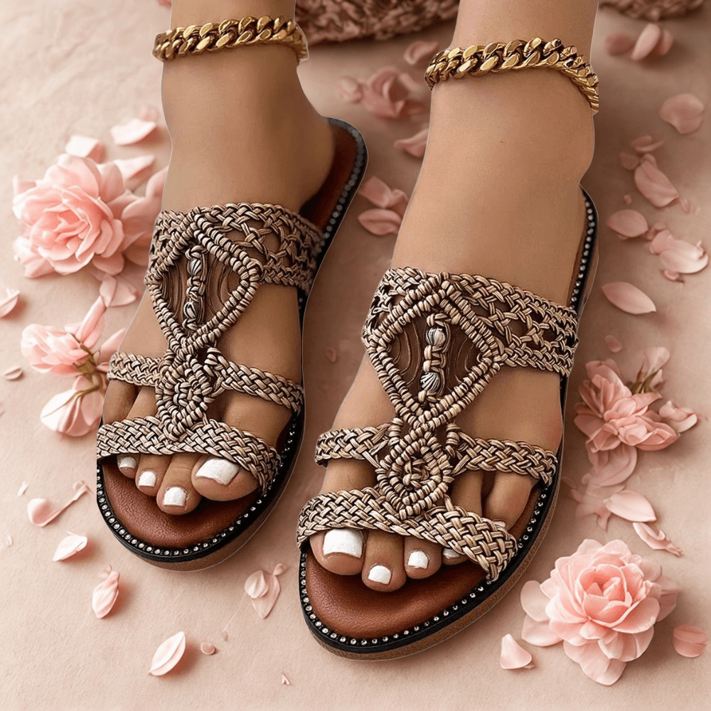 Cagliari Braided Straps Flat Sandals