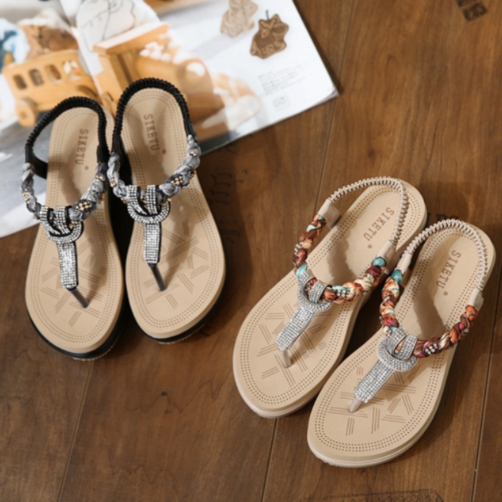 Palermo Comfort Beaded Wedge Sandals