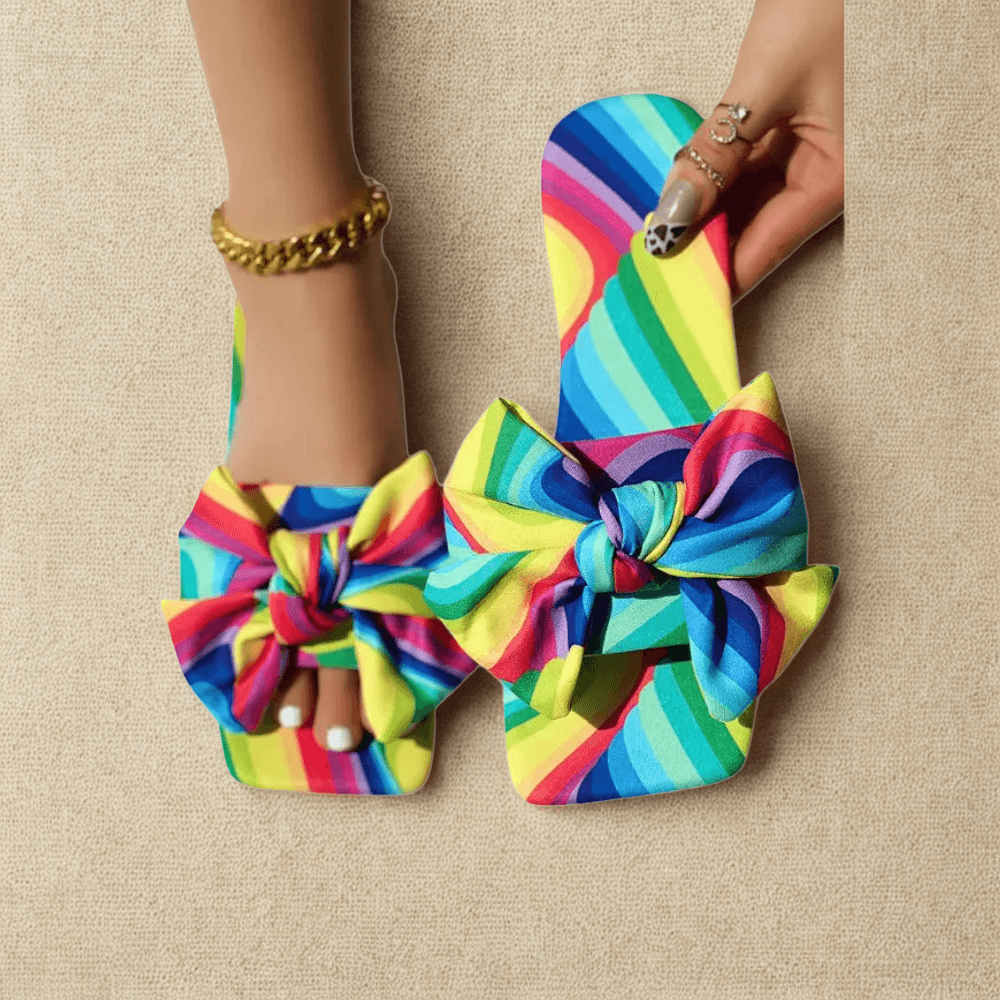 Geneva Colorful Bowknot Slip-On Sandals