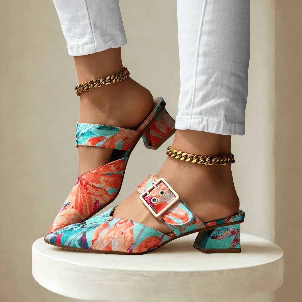 Carmella Buckle Strap Mules
