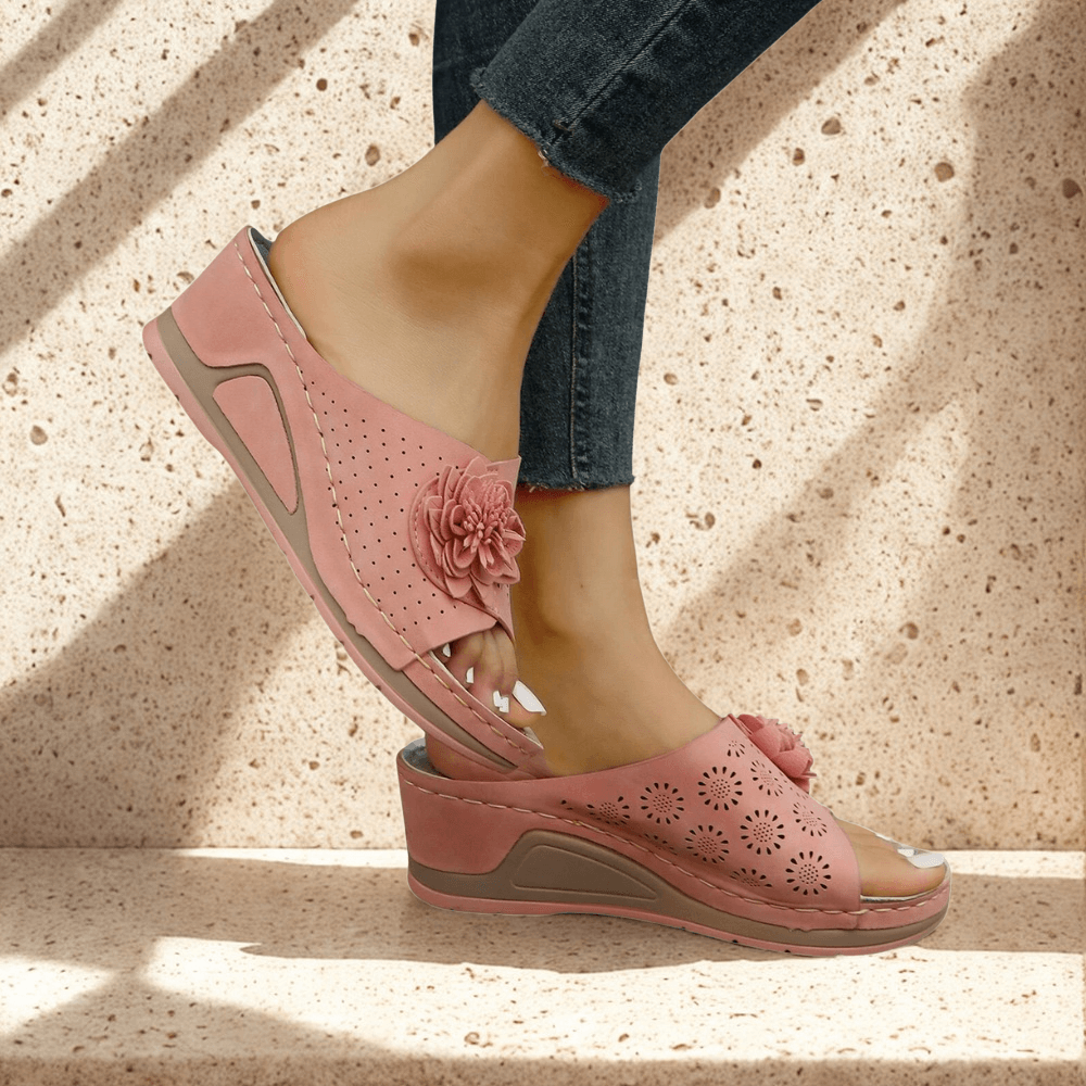 Bologna Floral Wedge Sandals