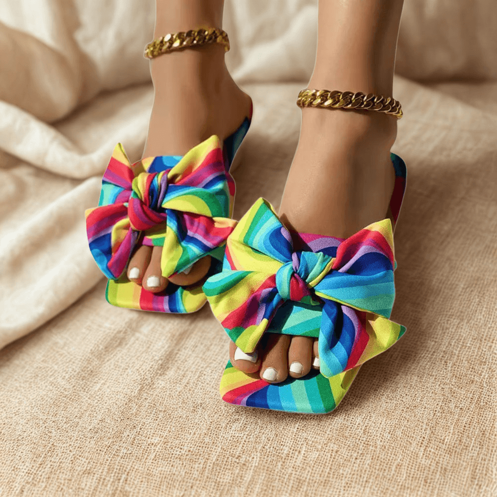 Geneva Colorful Bowknot Slip-On Sandals