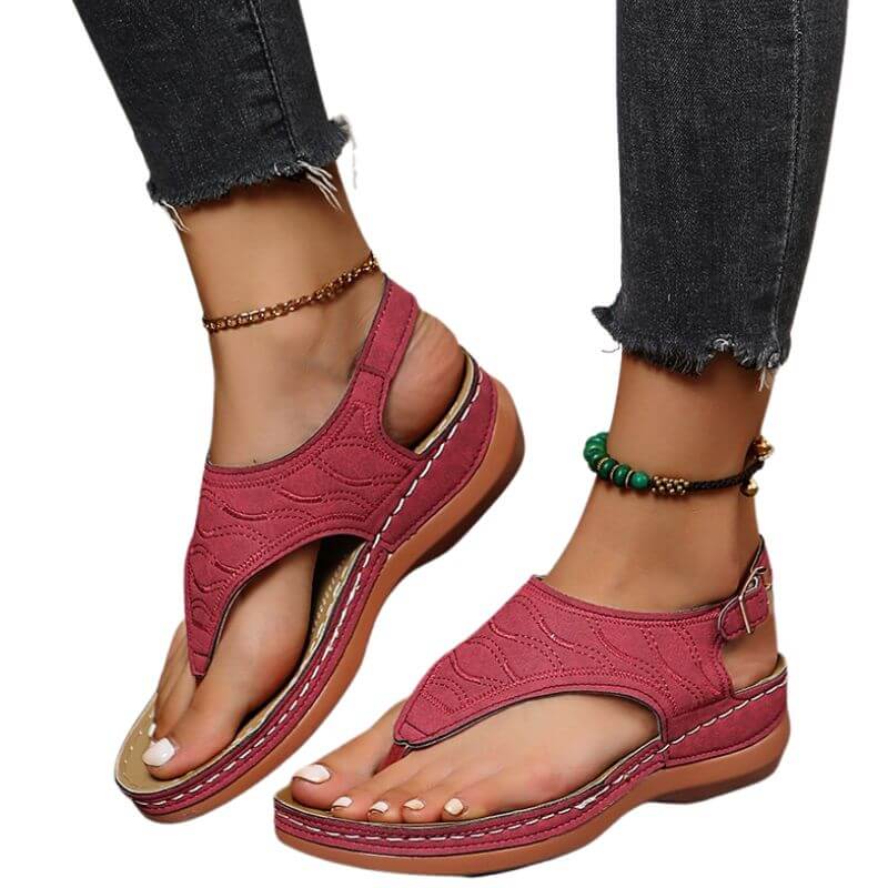 Tuscany Women's Embroidered Wedge Heel Sandals